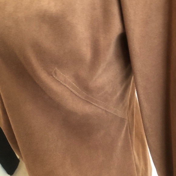 NWOT Ultra Suede Brown Button Down Blouse, Shirt by Max Studio - Picture 6 of 12